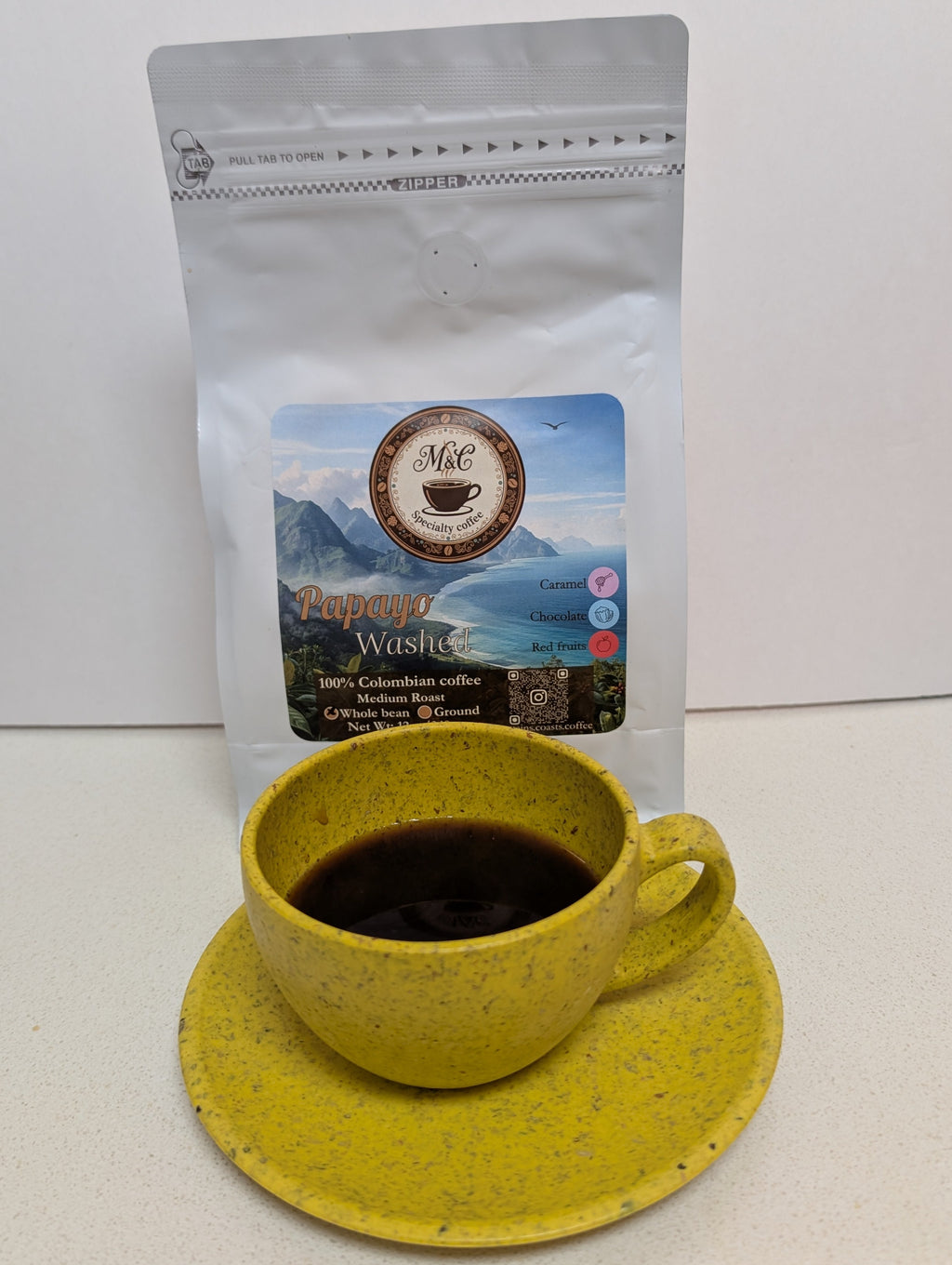 100% Colombian coffee | Papayo - washed process | Whole bean | 12oz
