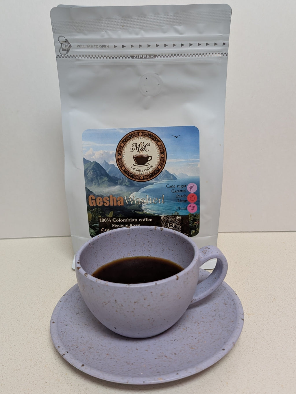 100% Colombian coffee | Gesha - washed process | Whole bean | 12oz