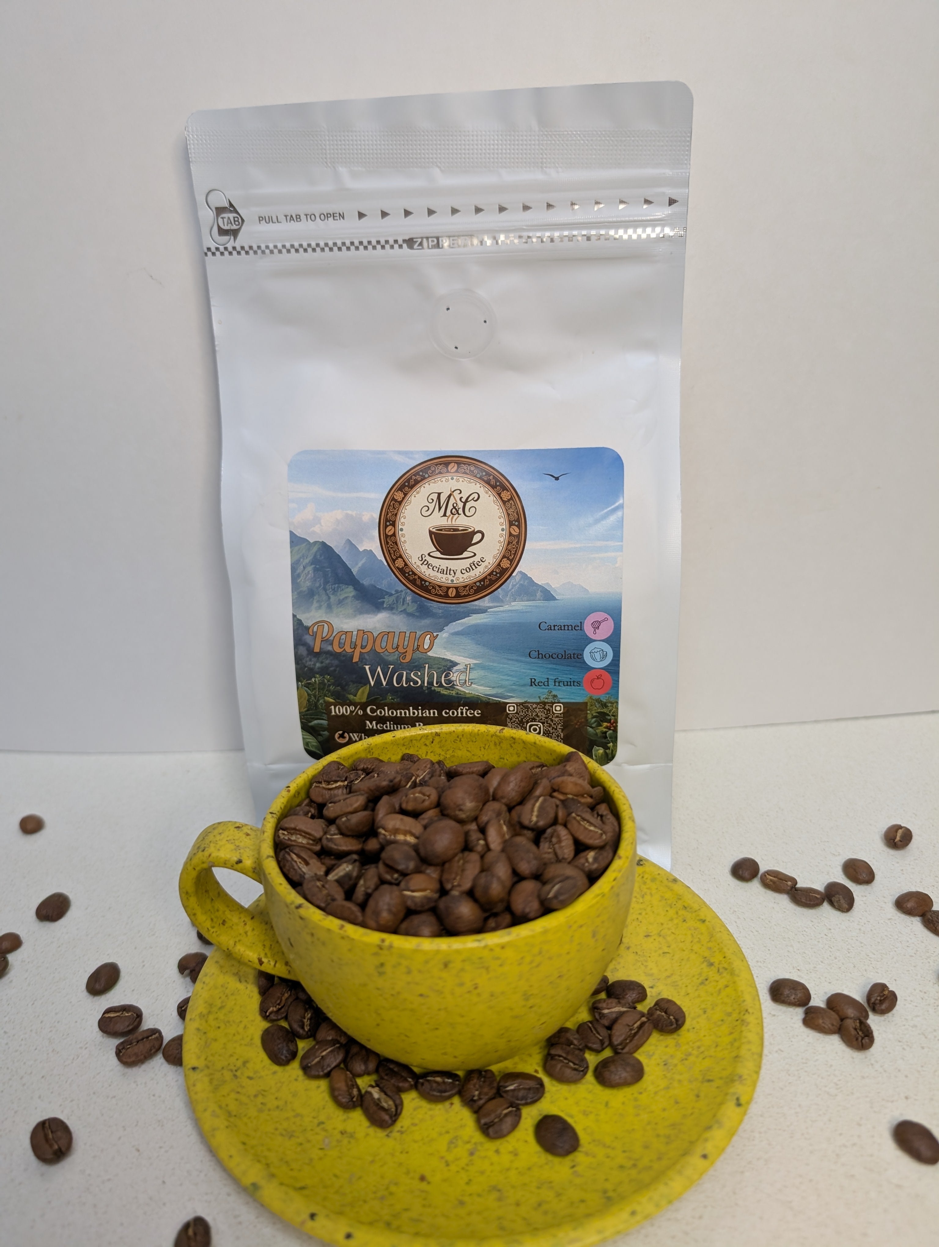 100% Colombian coffee | Papayo - washed process | Whole bean | 12oz