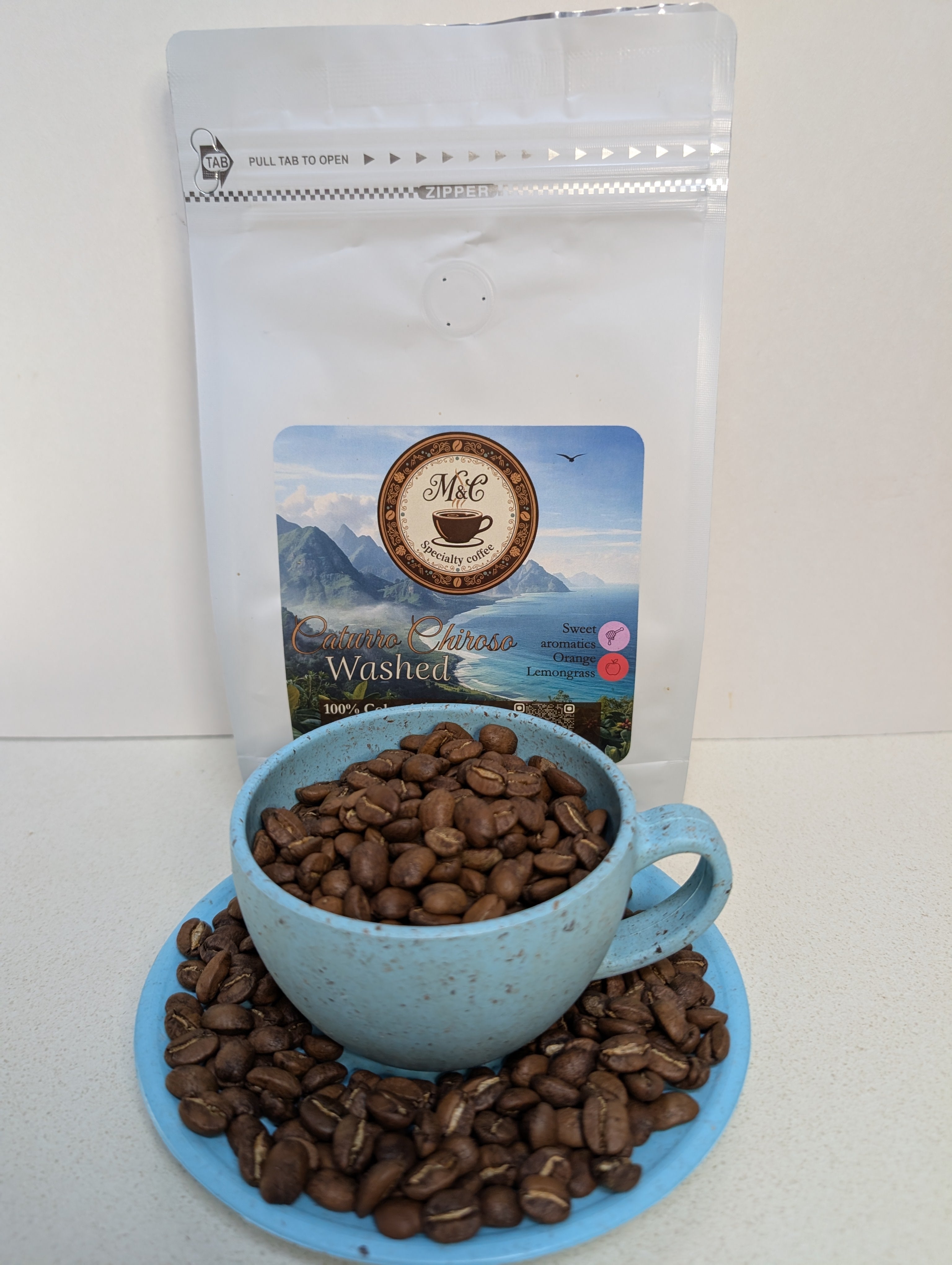 100% Colombian coffee | Caturro Chiroso - washed process | Whole bean | 12oz