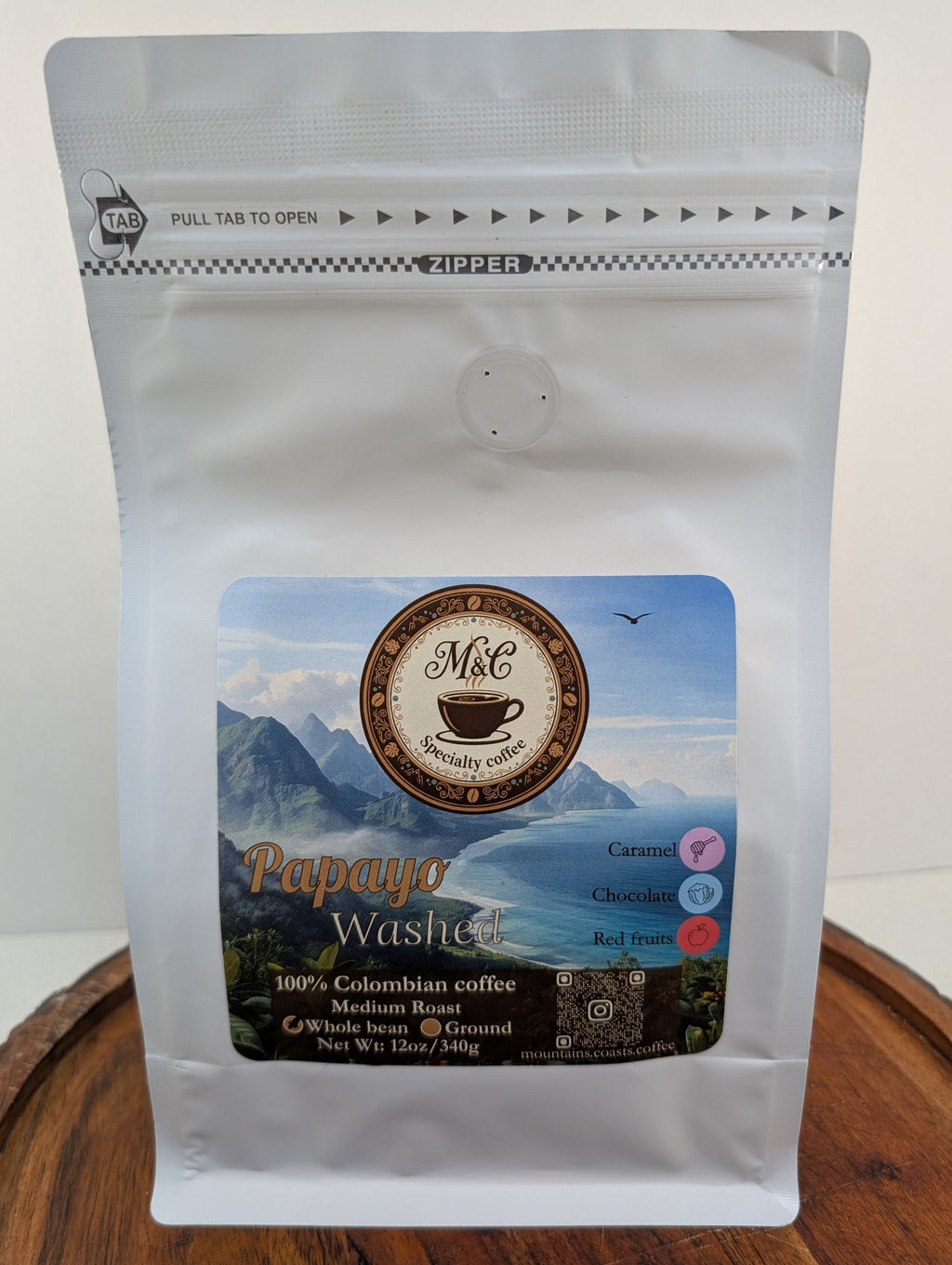 100% Colombian coffee | Papayo - washed process | Whole bean | 12oz