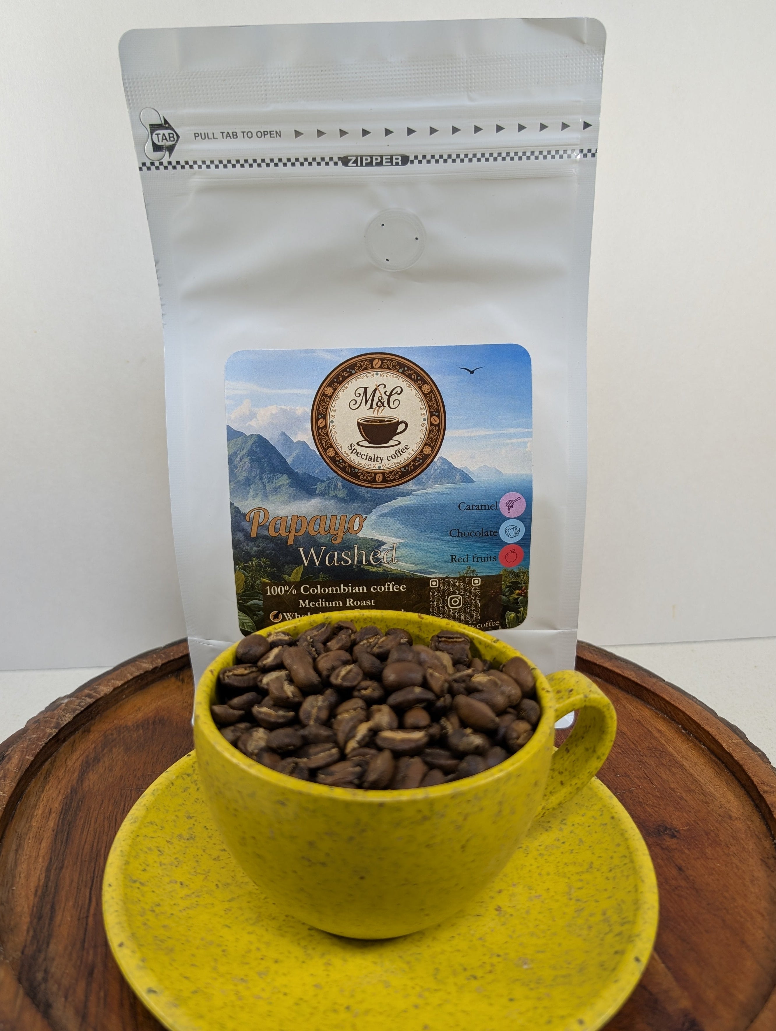 100% Colombian coffee | Papayo - washed process | Whole bean | 12oz