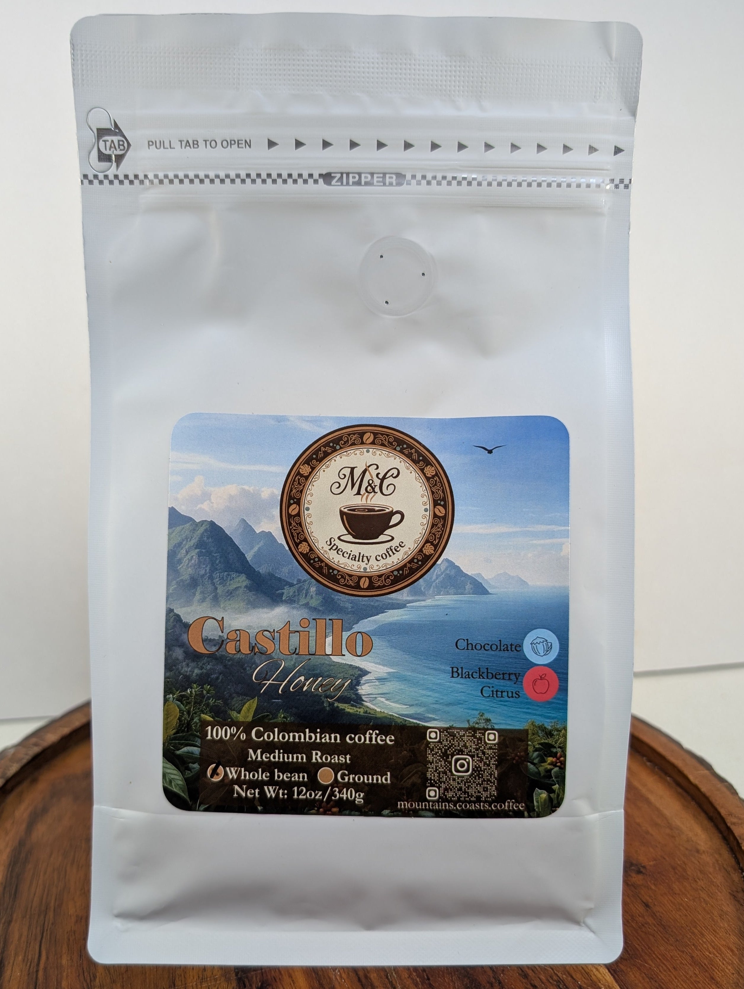 100% Colombian coffee | Gesha - washed process | Whole bean | 12oz