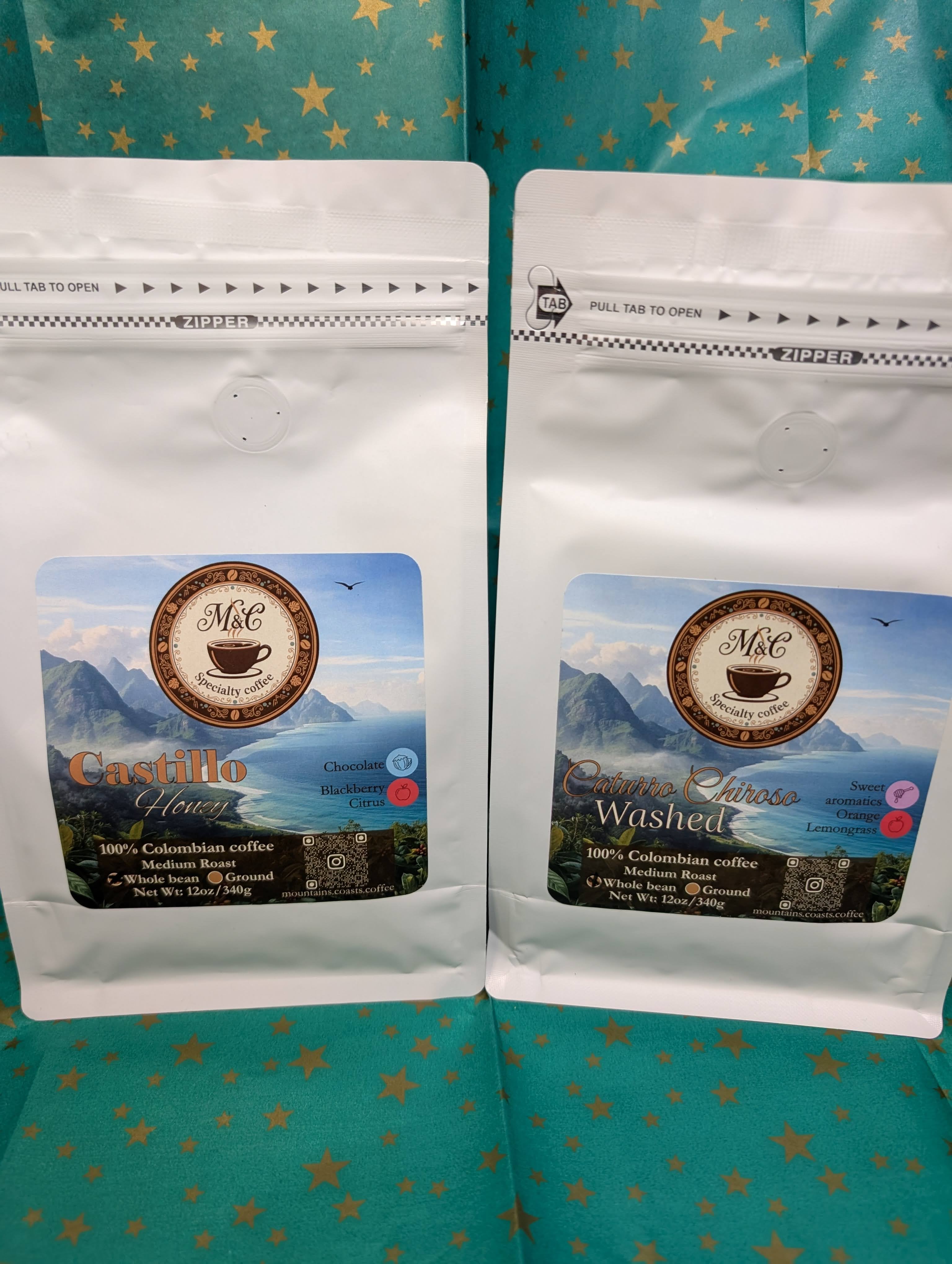 Tradition bundle | 100% Colombian coffee | Castillo & Chiroso | Whole bean | 2x12oz