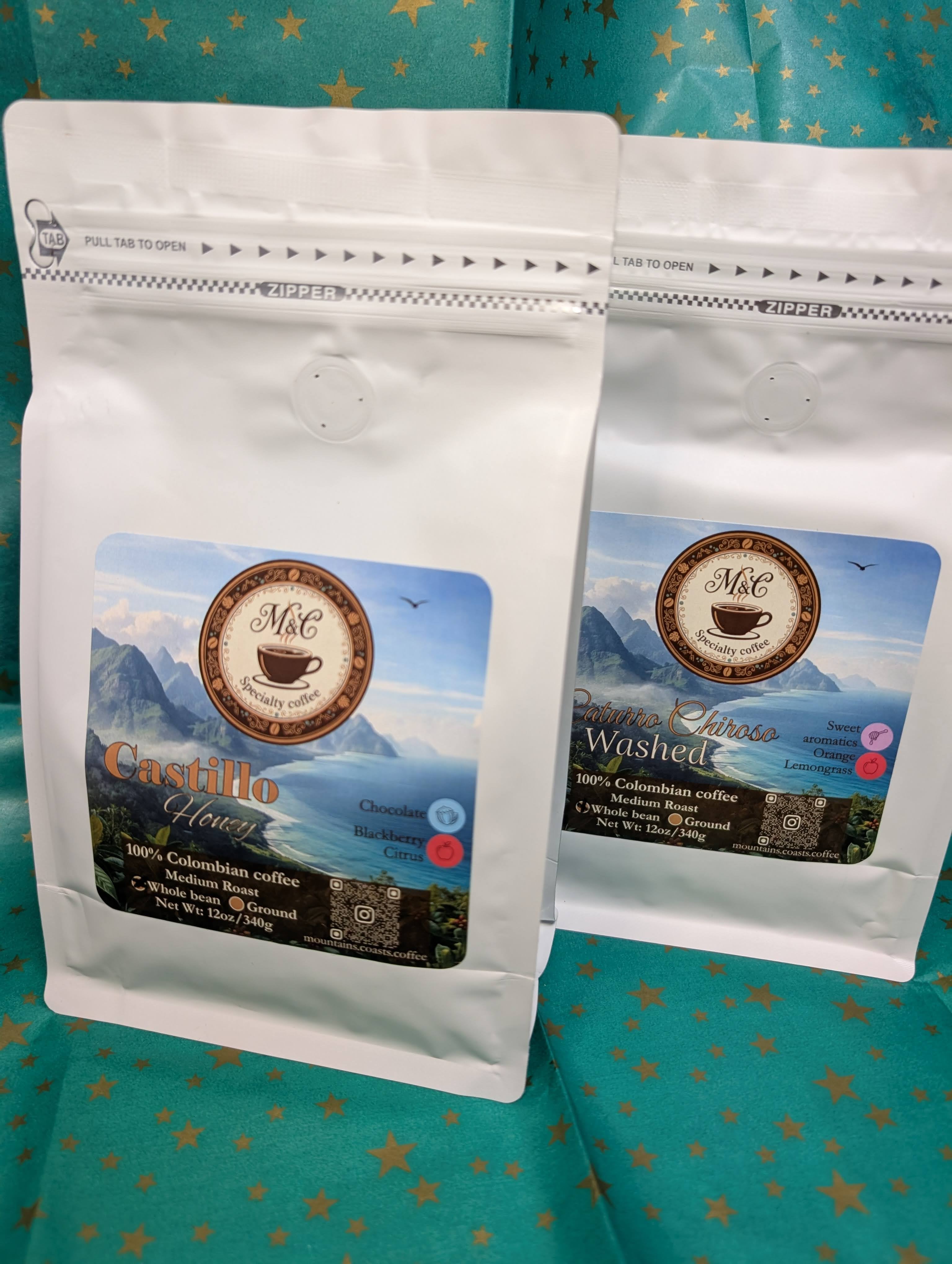Tradition bundle | 100% Colombian coffee | Castillo & Chiroso | Whole bean | 2x12oz