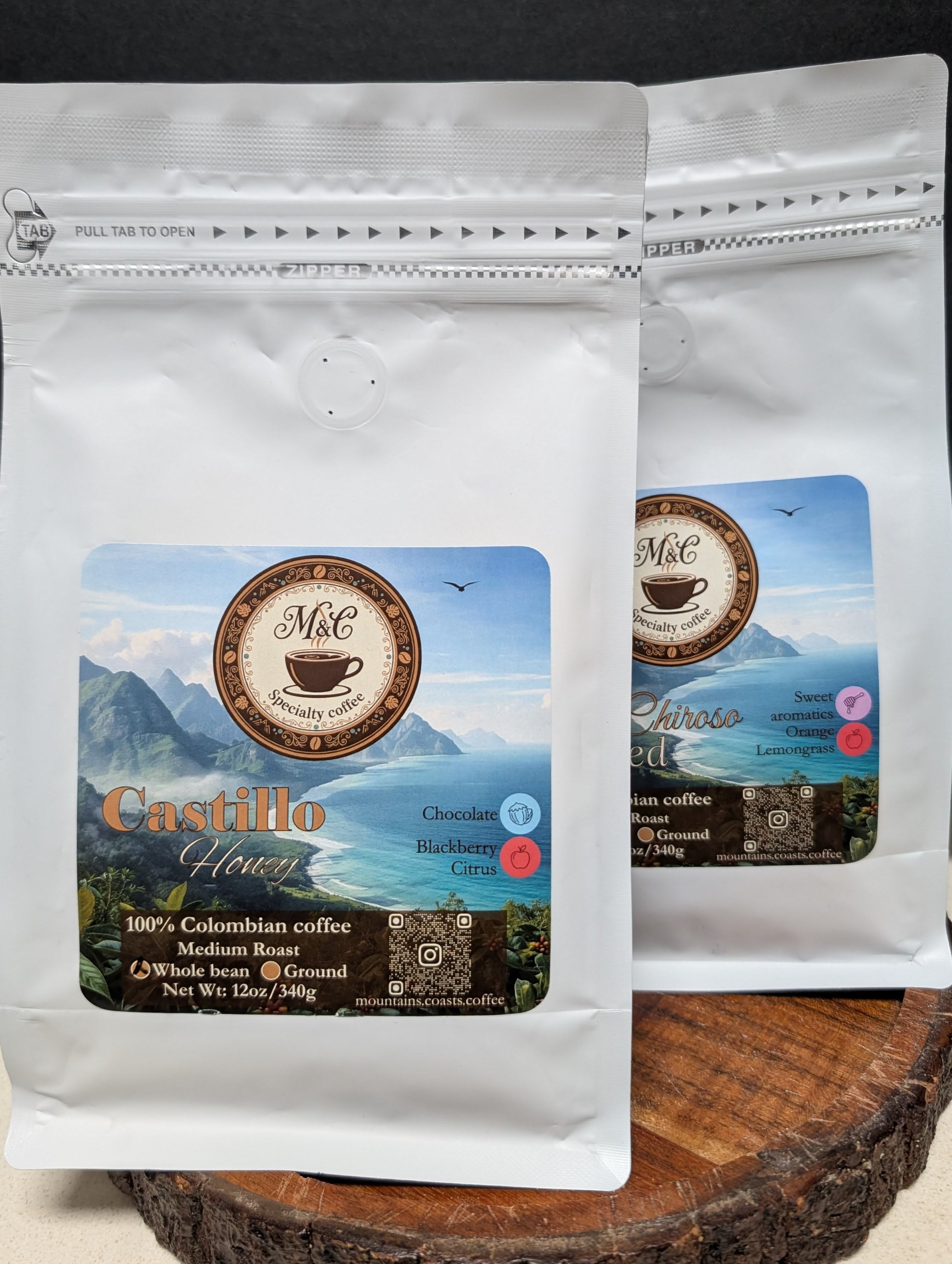 Traditional bundle | 100% Colombian coffee | Castillo & Chiroso | Whole bean | 2x12oz