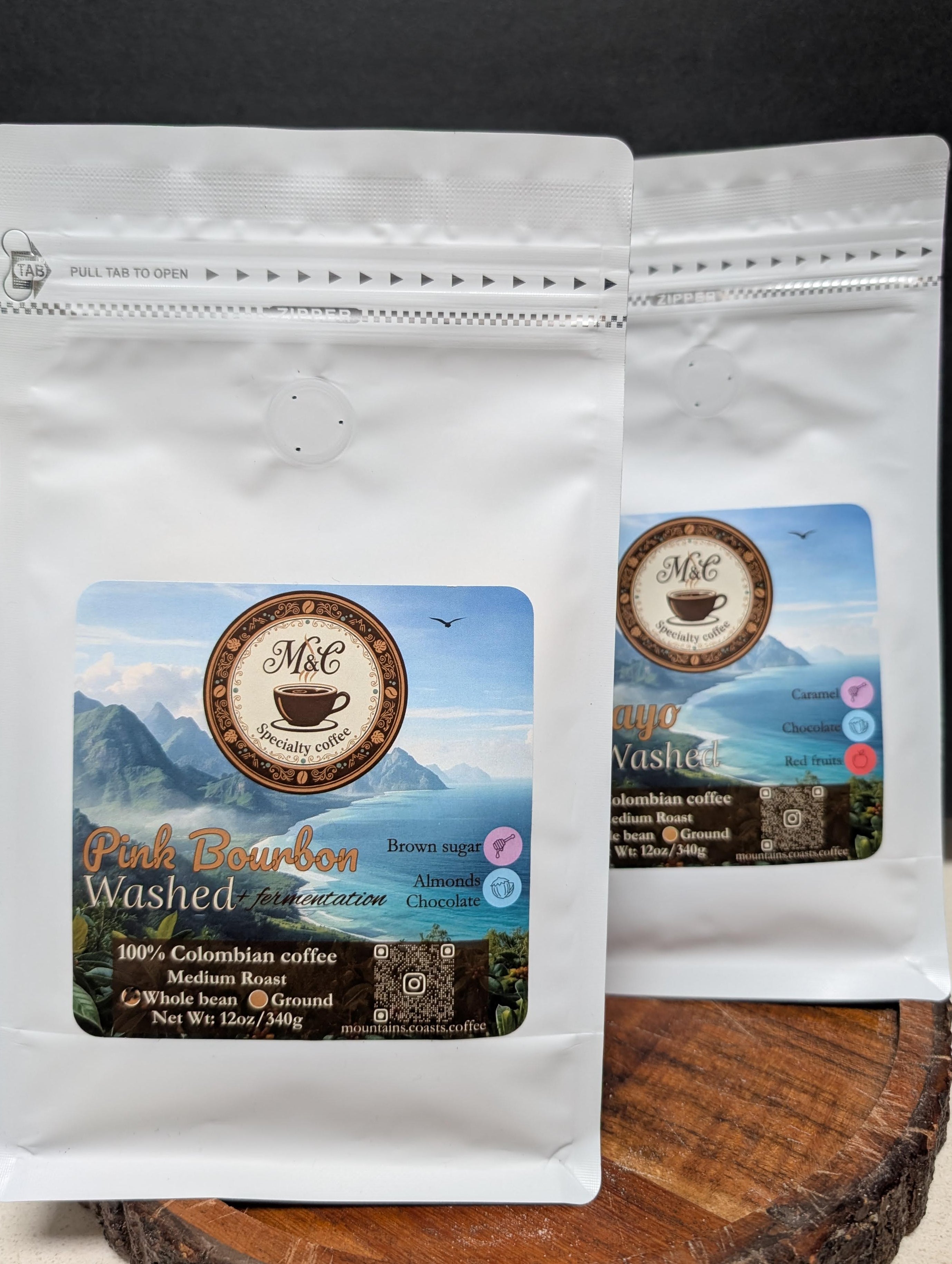 Exotic bundle | 100% Colombian coffee | Pink Bourbon & Papayo | Whole bean | 2x12oz