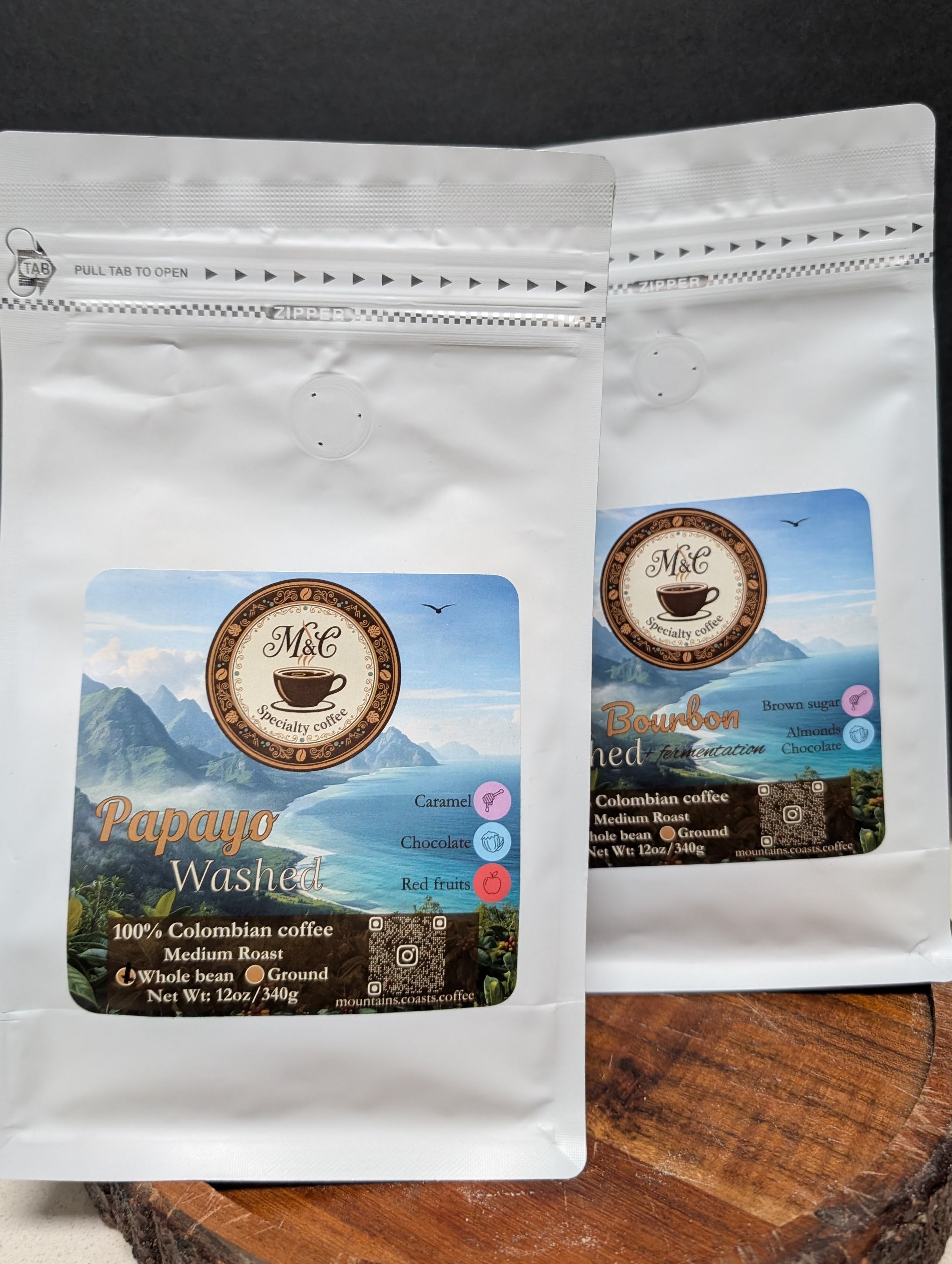 Exotic bundle | 100% Colombian coffee | Pink Bourbon & Papayo | Whole bean | 2x12oz