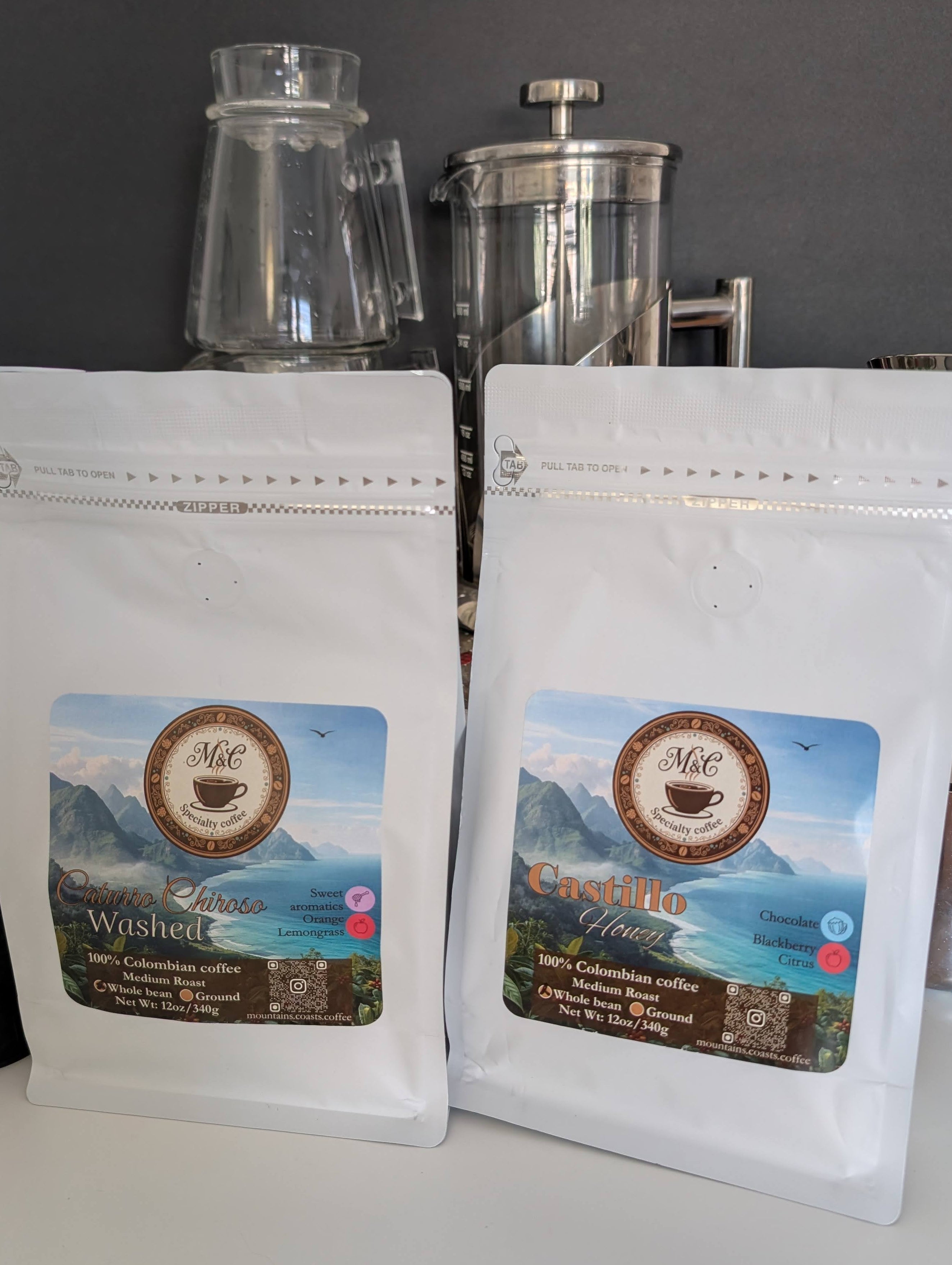 Traditional bundle | 100% Colombian coffee | Castillo & Chiroso | Whole bean | 2x12oz