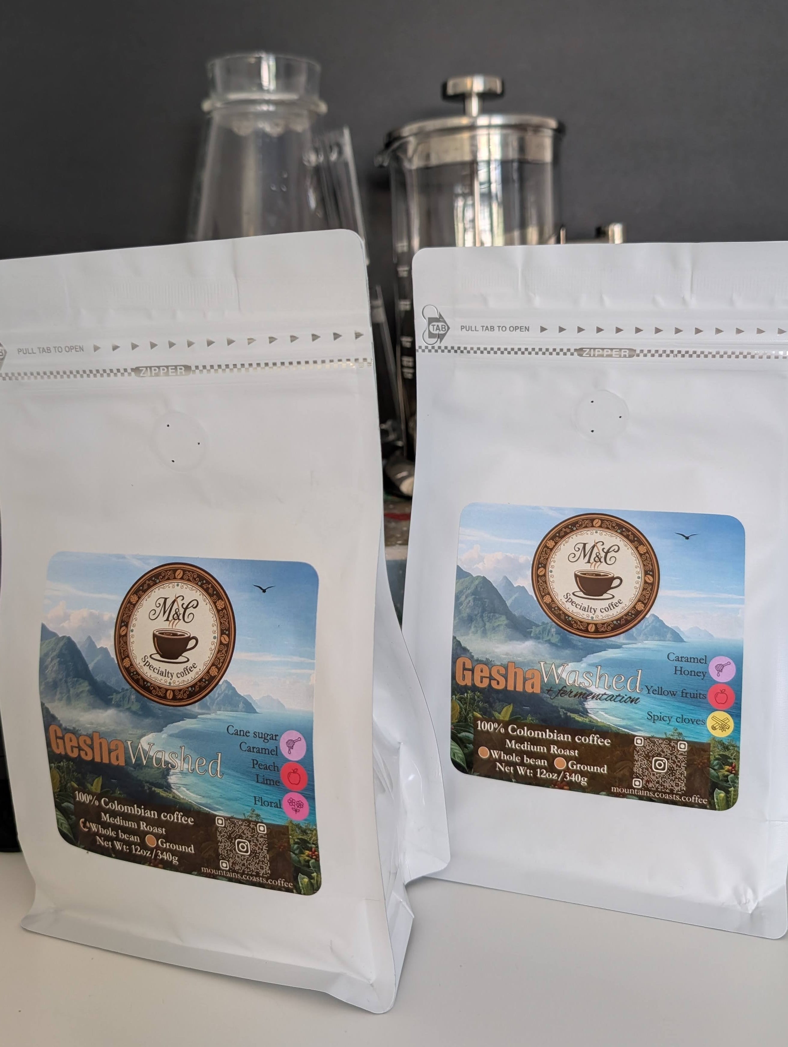 Premium bundle | 100% Colombian coffee | Gesha | Whole bean | 2x12oz