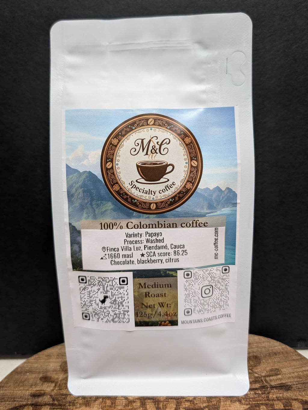 100% Colombian coffee | Papayo - washed process | Whole bean | 4oz