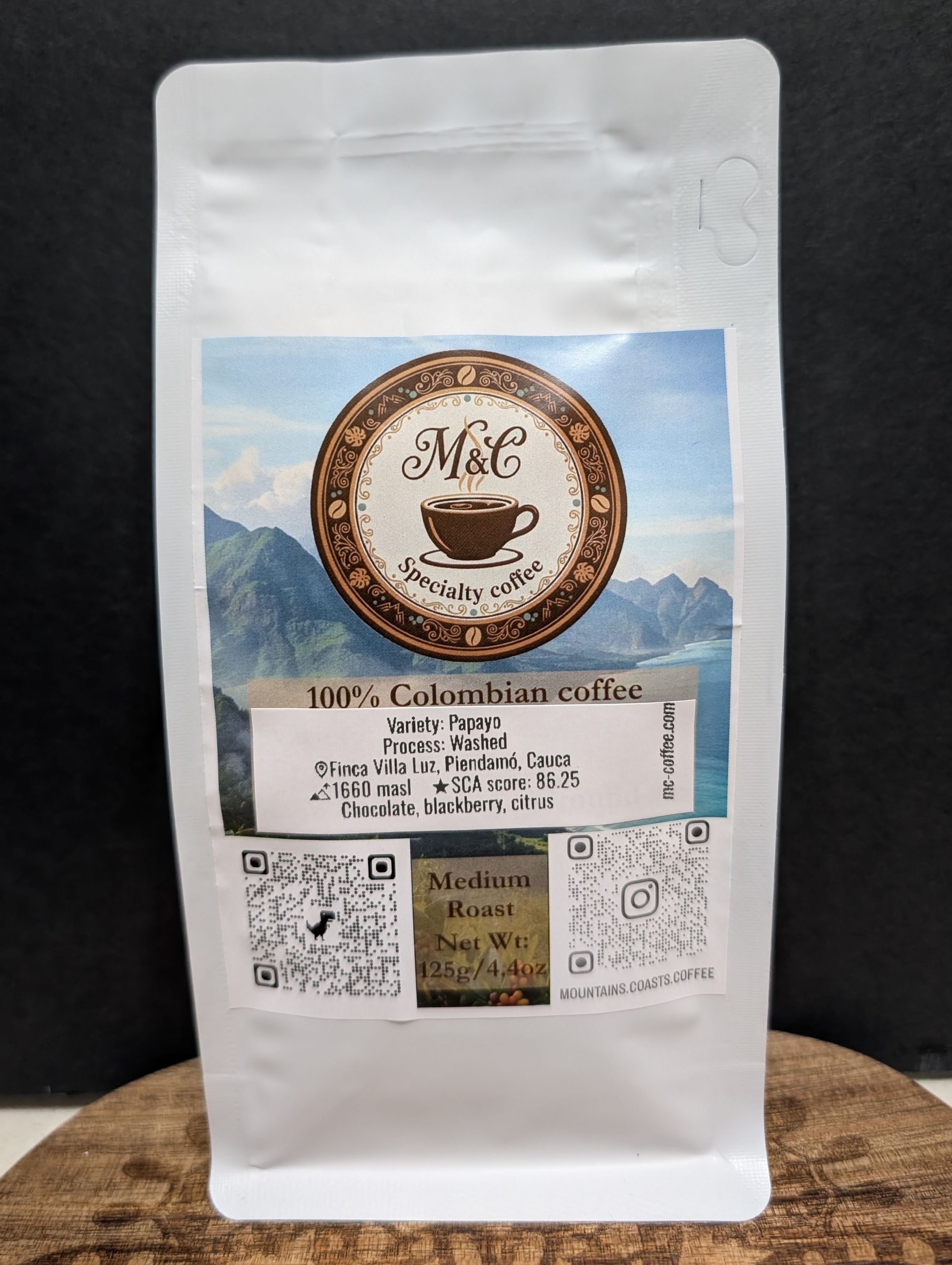 100% Colombian coffee | Papayo - washed process | Whole bean | 4oz