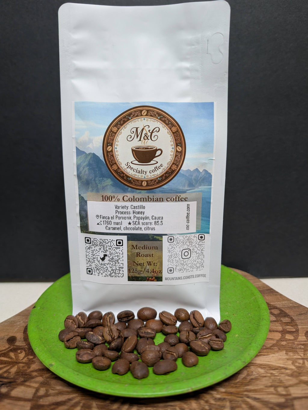 100% Colombian coffee | Castillo - honey process | Whole bean | 4oz