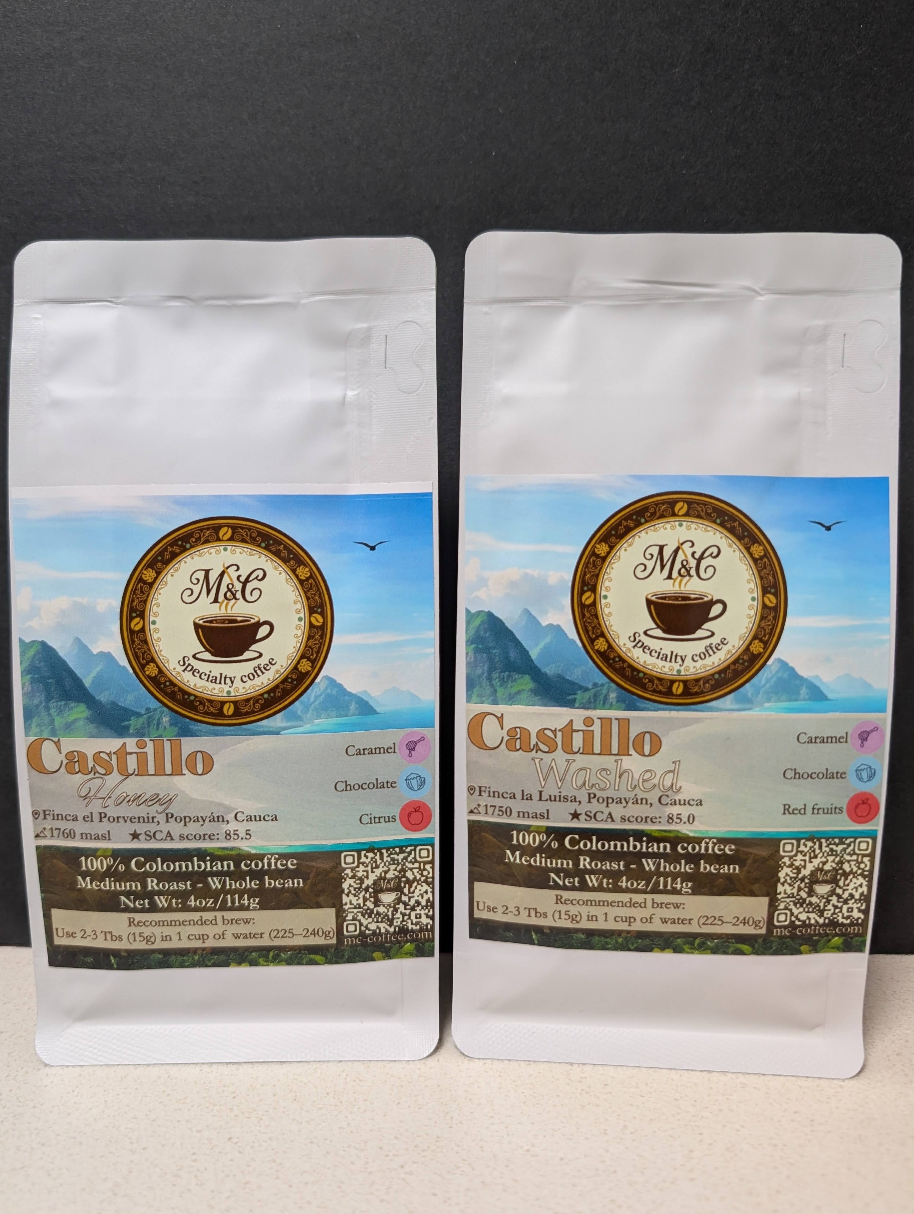 Daily Driver bundle mini | Castillo Washed & Honey | Whole bean | 2x4oz