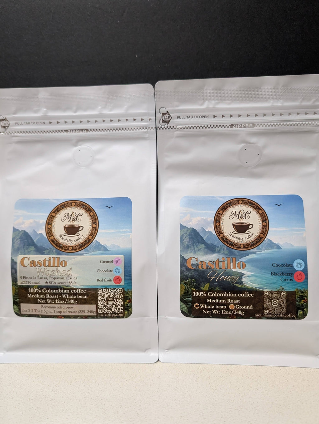 Daily Ritual bundle | Castillo Washed & Honey | Whole bean | 2x12oz