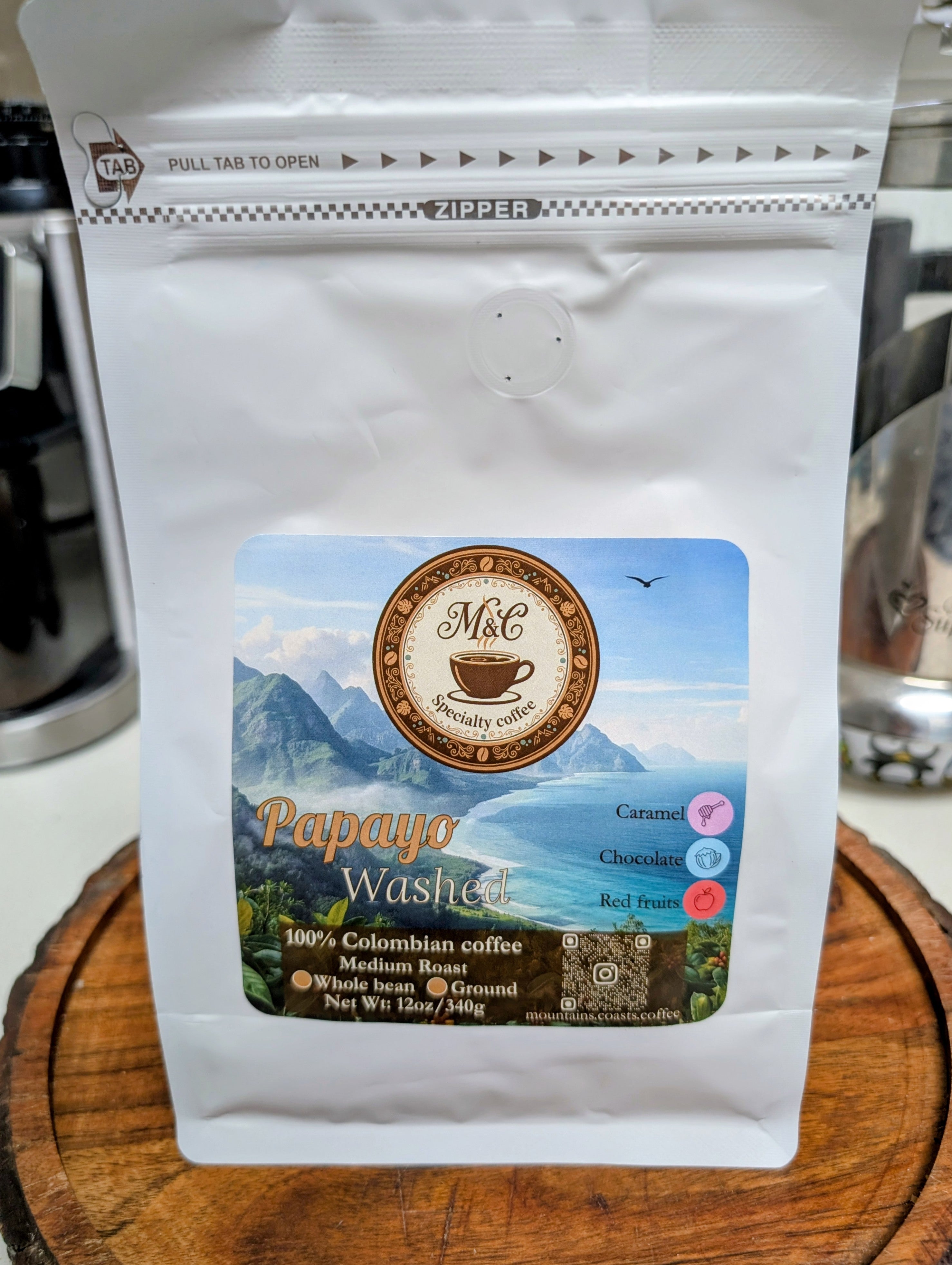 100% Colombian coffee | Papayo - washed process | Whole bean | 12oz