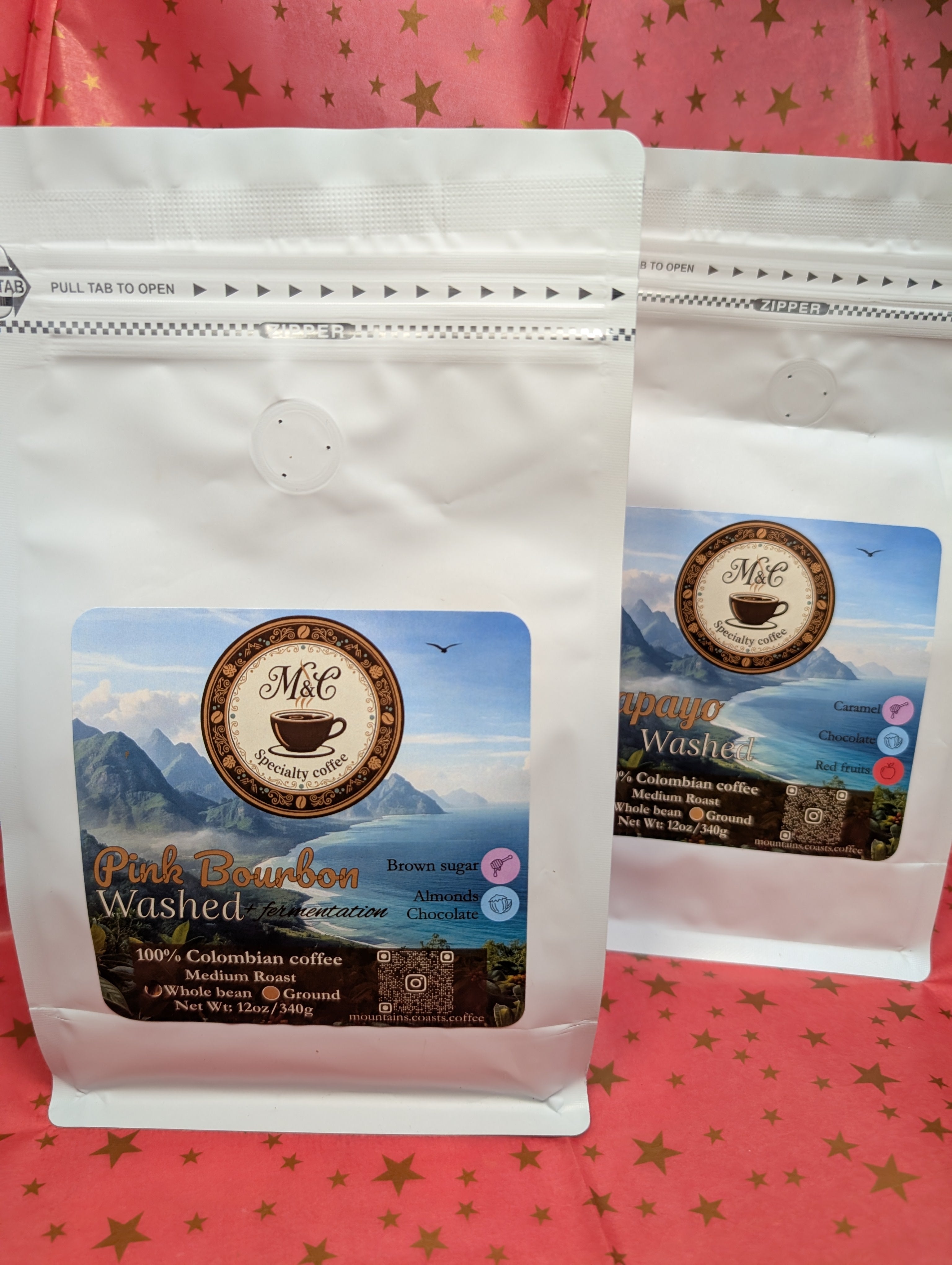 Exotic bundle | 100% Colombian coffee | Pink Bourbon & Papayo | Whole bean | 2x12oz