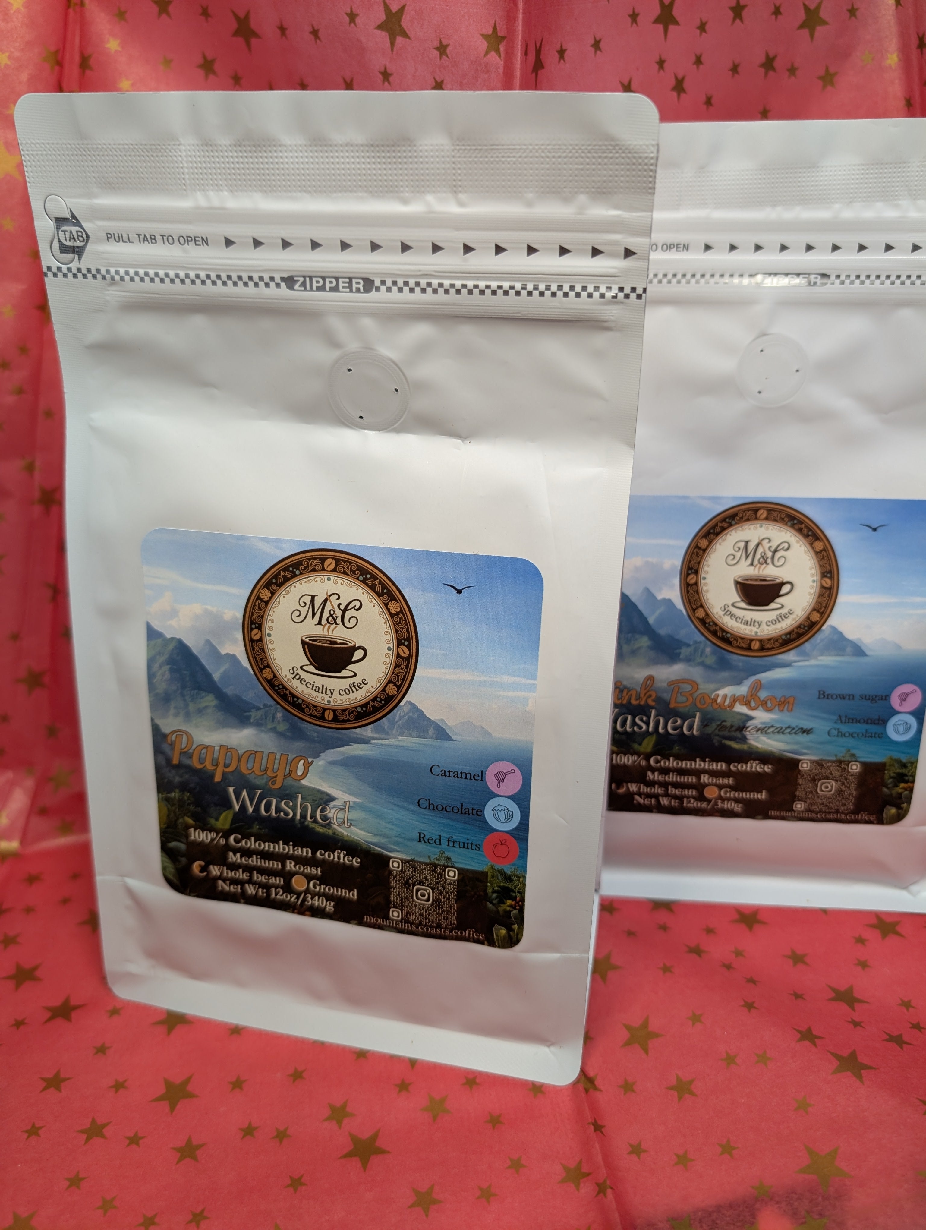 Exotic bundle | 100% Colombian coffee | Pink Bourbon & Papayo | Whole bean | 2x12oz