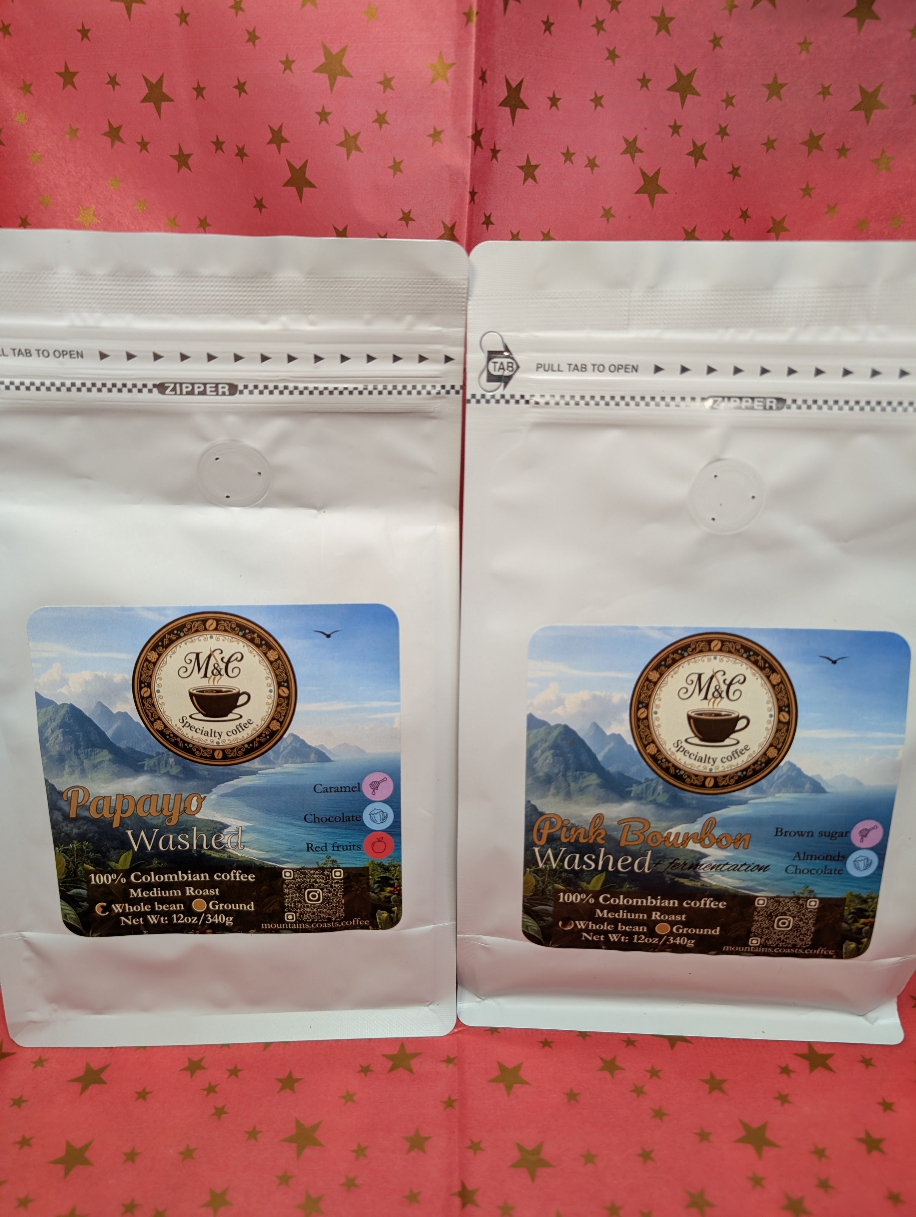Exotic bundle | 100% Colombian coffee | Pink Bourbon & Papayo | Whole bean | 2x12oz