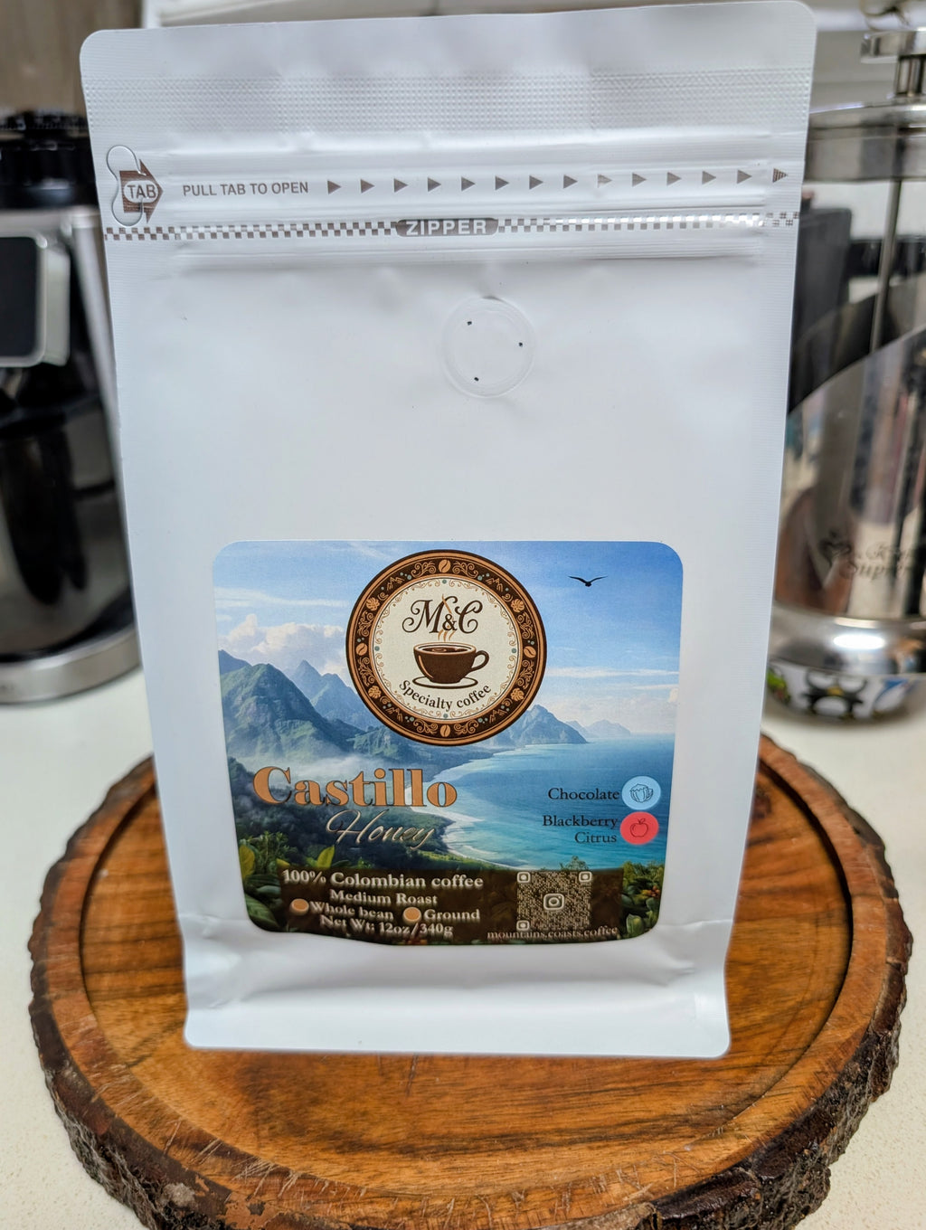100% Colombian coffee | Castillo - honey process | Whole bean | 12oz