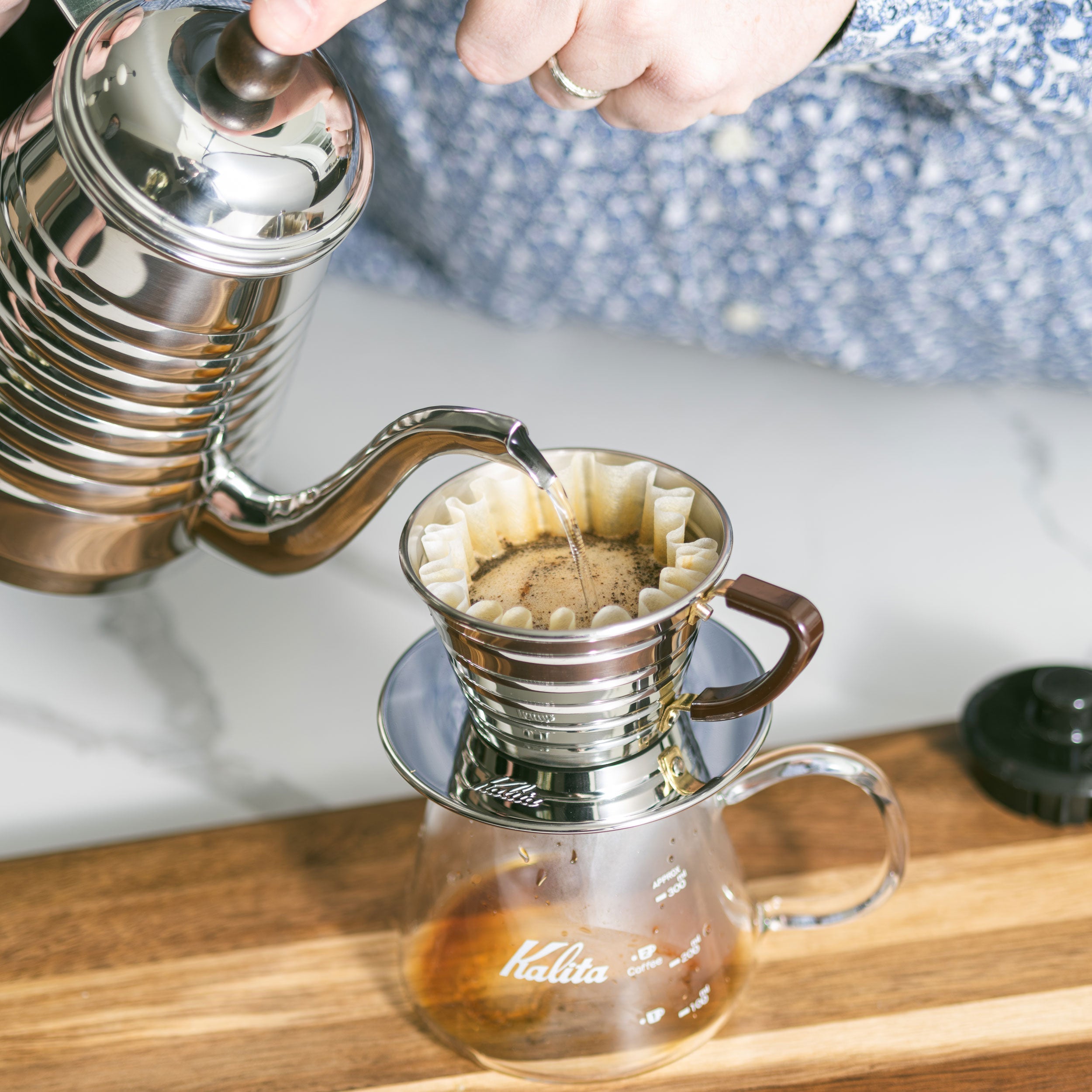 Kalita Wave 155 Stainless Steel Coffee Dripper – Mountains